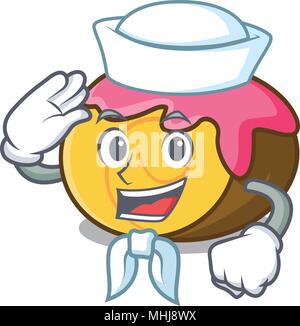 Sailor swiss roll Charakter Cartoon Stock Vektor