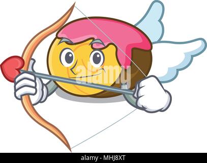 Amor swiss roll Charakter Cartoon Stock Vektor