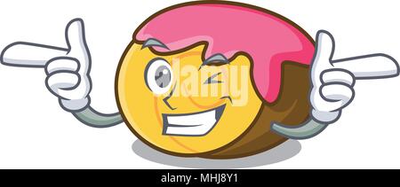 Wink swiss roll Charakter Cartoon Stock Vektor