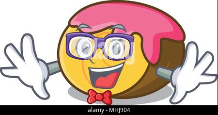 Geek swiss roll Charakter Cartoon Stock Vektor