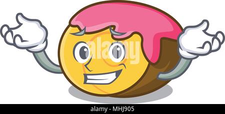 Grinsend swiss roll Charakter Cartoon Stock Vektor