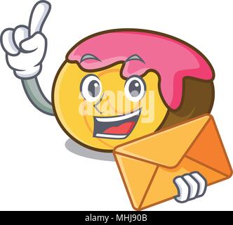 Mit Umschlag swiss roll Charakter Cartoon Stock Vektor