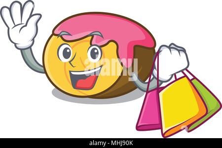Shopping swiss roll Charakter Cartoon Stock Vektor