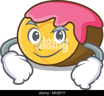 Grinsend swiss roll Charakter Cartoon Stock Vektor