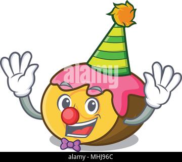Clown swiss roll Maskottchen Karikatur Stock Vektor