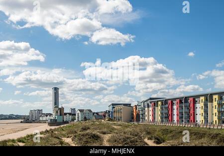 Direkt am Meer an der Swansea Swansea Marina Viertel, South Wales Stockfoto