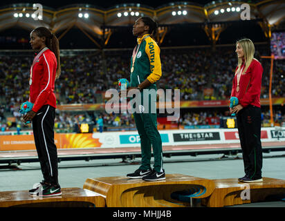 Frauen 1500 m Medaille Ceremony-Commonwealth Spiele 2018 Stockfoto