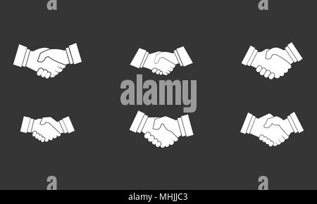 Handshake Icon Set grau Vektor Stock Vektor