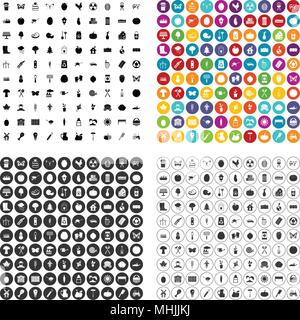 100 Landschaft Icons Set Vector Variante Stock Vektor