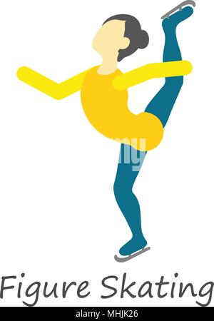 Eiskunstlauf Symbol, isometrische Stil Stock Vektor