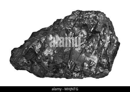 Kohle schließen bis auf weißem Hintergrund. Für Text platzieren. Kopieren Raum. hohe Qualität Kohle in Kuznetzk Becken abgebaut. Kohle Waschbecken. Kuzbass, Westsibirien, Russland Stockfoto