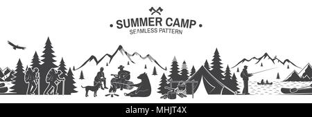 Sommer Camp nahtlose Muster. Vector Illustration. Stock Vektor