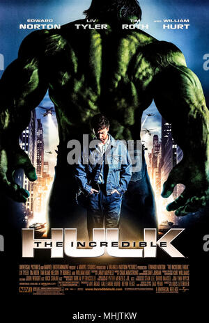 Der unglaubliche Hulk (2008) unter der Regie von Louis Leterrier und Hauptdarsteller Edward Norton, Liv Tyler, Tim Roth. Bruce Banner wird betont und Schlachten mit der Greuel. Stockfoto