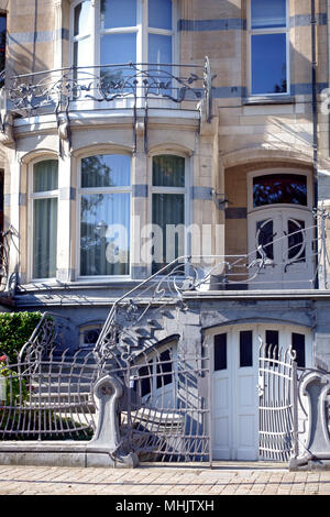 Brüssel Architektur, Jugendstil Haus von Architekt Ernest Blerot (ca. 1904) an der Avenue du General de Gaulle, Brüssel, Belgien Stockfoto