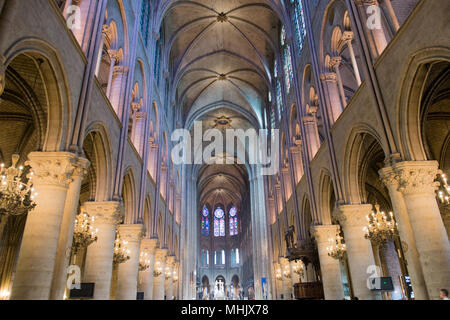 Kathedrale Notre Dame, Paris dome Interne Stockfoto