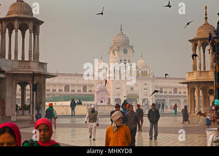 Zugang zum goldenen Tempel Komplex, Amritsar, Punjab, Indien Stockfoto