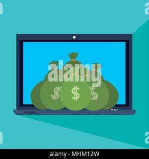 Online Geld und Transaktionen Stock Vektor