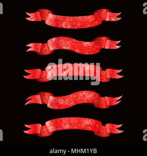 Rote Bänder set Stock Vektor