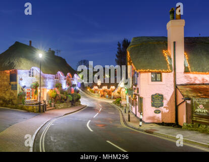 Alten strohgedeckten Dorf in Shanklin Stockfoto