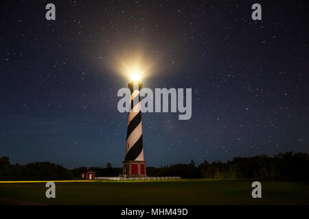 NC-01608-00... NORTH CAROLINA- Star Light am Cape Hatteras Leuchtturm in Buxton auf die Outer Banks, Cape Hatteras National Seashore. Stockfoto