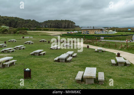 Las Cathedrales Strand in A Coruña, Lugo, Region Galizien, Spanien, Europa Stockfoto