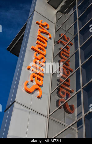 Die Salisbury Logo - Sainsbury's Supermarkt Stockfoto