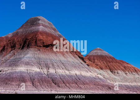 Painted Desert Landschaften in den Petrified Forest Nationalpark in Arizona. Als nationales Denkmal 1906 von Präsident Theodore Roosevelt etabliert Stockfoto