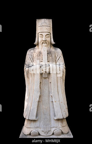 Ein Offizier, der steinerne Statue in Gottes Weg Ming Gräber, Peking. Die Ming Gräber die Gräber der 13 Kaiser der Ming Dynastie in China Stockfoto