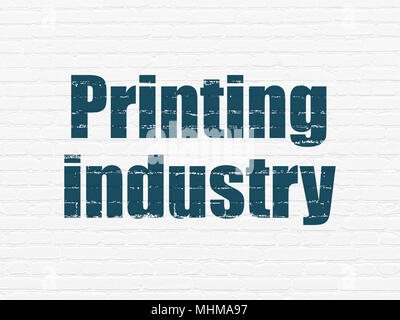 Manufacuring Konzept: Druckindustrie auf Wand Hintergrund Stockfoto