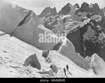 ALPES-DE-HAUTE. Le Glacier de la Platte des Agneaux et la Grande - Herbst 1900 Stockfoto