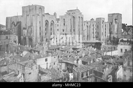 VAUCLUSE. Avignon. Vue Générale du Palais des Papes 1900 alten, antiken Drucken Stockfoto