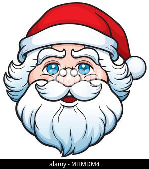 Vector Illustration von Cartoon Santa Claus Gesicht Stock Vektor