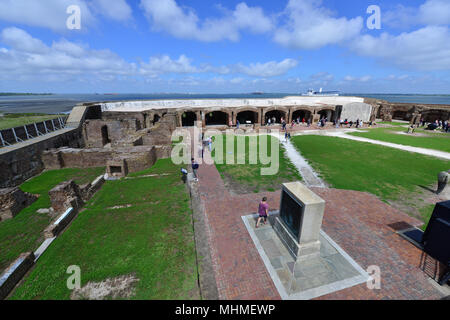 Die inneren Wände von Fort Sumter eine Amerikanische Bürgerkrieg Festung. Stockfoto