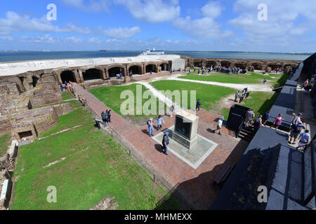 Die inneren Wände von Fort Sumter eine Amerikanische Bürgerkrieg Festung. Stockfoto