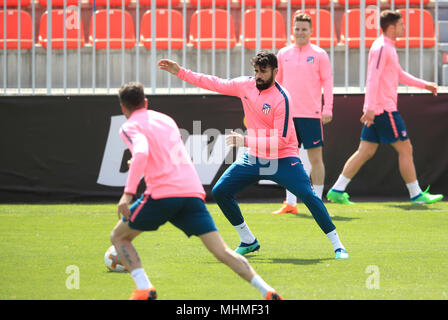 Atletico Madrids Diego Costa während des Trainings in der Ciudad Deportiva AtlŽtico de Madrid, Madrid. Stockfoto