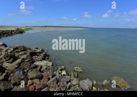 Die Ansicht von Charleston seaway von Fort Sumter in South Carolina Stockfoto