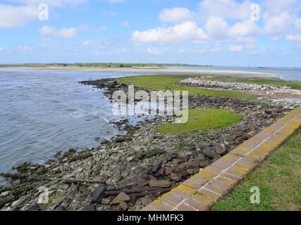 Die Ansicht von Charleston seaway von Fort Sumter in South Carolina Stockfoto