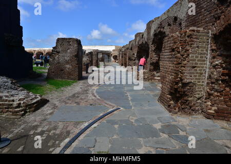 Die inneren Wände von Fort Sumter eine Amerikanische Bürgerkrieg Festung. Stockfoto