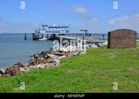 Die Ansicht von Charleston seaway aus Amerikanischer Bürgerkrieg Festung. Stockfoto