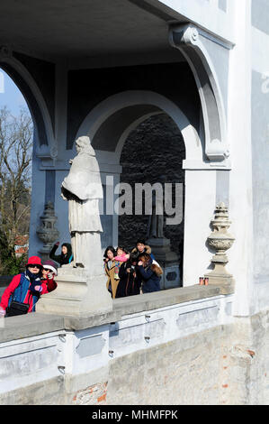 Cloack Brücke in Cesky Krumlov, Tschechische Republik Stockfoto