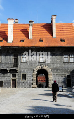 Zustand Burganlage, Cesky Krumlov, Tschechische Republik Stockfoto
