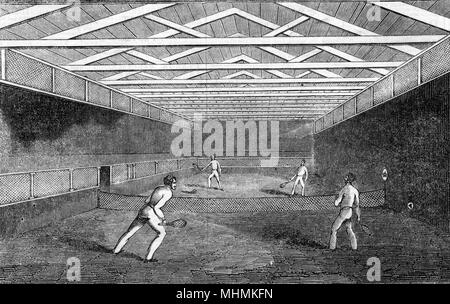 In der Villa von Strathfieldsaye in Schottland, echten Tennis ist von Prinz Albert gespielt. Datum: 1845 Stockfoto