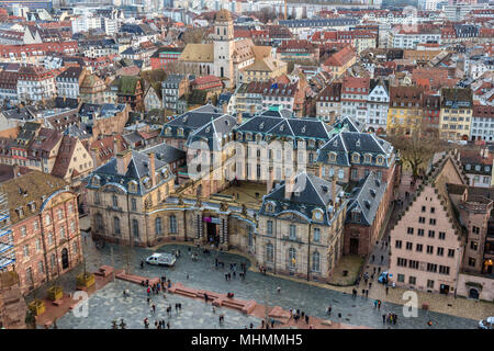 Anzeigen von Rohan Palast in Straßburg, Elsass, Frankreich Stockfoto