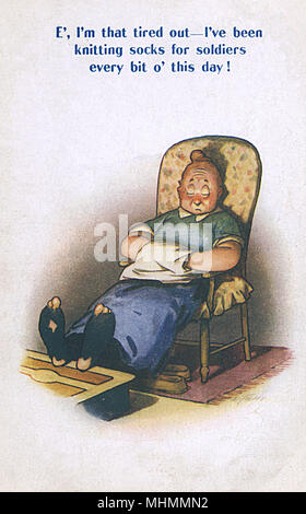 WW1 Stricken - Comic-Postkarte Stockfoto