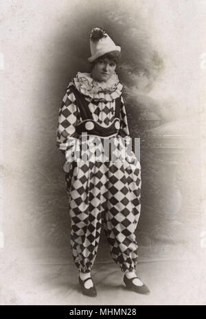 Eine Frau in Clown-Kostüm Stockfoto