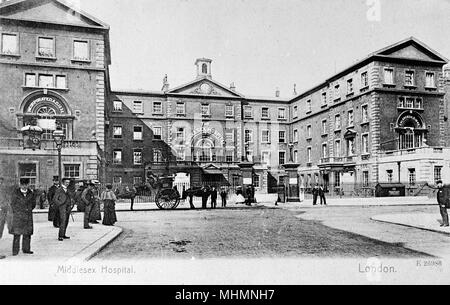 Middlesex Hospital, Mortimer Street, London. Datum: ca. 1910 s Stockfoto