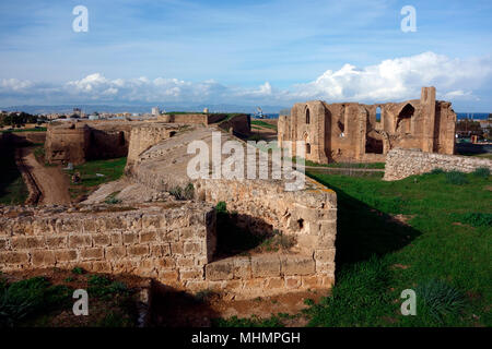 Venezianischen Mauern der alten Stadt Famagusta, Türkische Republik Nordzypern Stockfoto