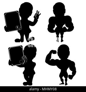 Silhouette von Menschen in verschiedenen Situationen, cartoon Schablone Vektorgrafiken auf weißem Hintergrund Stock Vektor