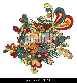 Gewirr Muster abstrakte Blumen. Stock Vektor