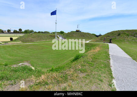 Fort Moultrie eine Amerikanische Festung, die von 1776 bis 1947 verwendet wurde. Stockfoto